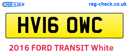 HV16OWC are the vehicle registration plates.