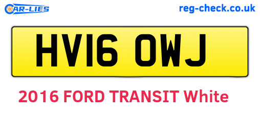 HV16OWJ are the vehicle registration plates.