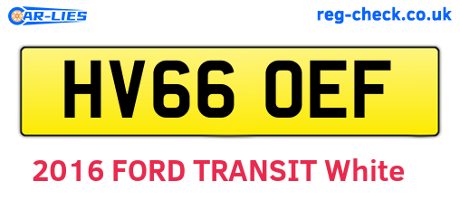 HV66OEF are the vehicle registration plates.