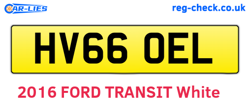 HV66OEL are the vehicle registration plates.