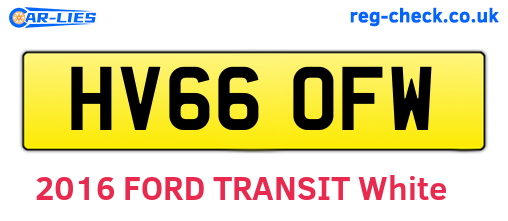 HV66OFW are the vehicle registration plates.
