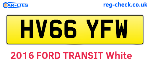 HV66YFW are the vehicle registration plates.