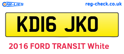 KD16JKO are the vehicle registration plates.