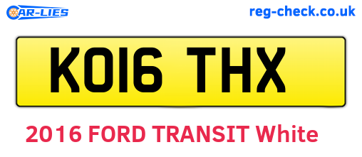 KO16THX are the vehicle registration plates.