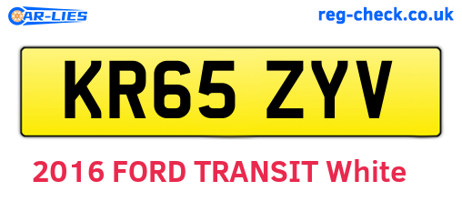 KR65ZYV are the vehicle registration plates.