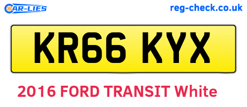 KR66KYX are the vehicle registration plates.