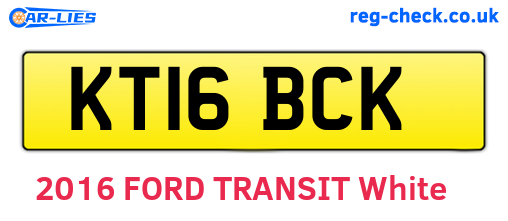 KT16BCK are the vehicle registration plates.