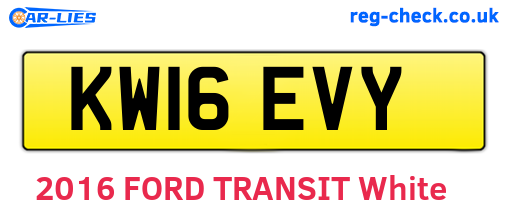 KW16EVY are the vehicle registration plates.