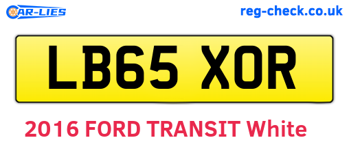 LB65XOR are the vehicle registration plates.