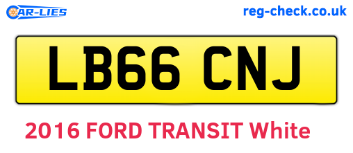 LB66CNJ are the vehicle registration plates.