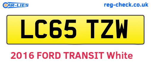 LC65TZW are the vehicle registration plates.