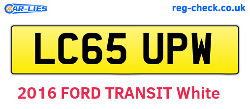 LC65UPW are the vehicle registration plates.