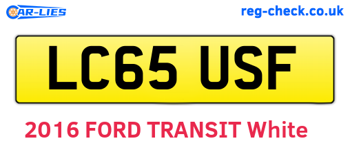 LC65USF are the vehicle registration plates.