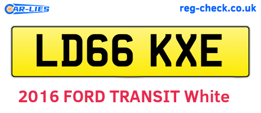LD66KXE are the vehicle registration plates.