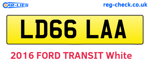 LD66LAA are the vehicle registration plates.