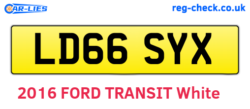 LD66SYX are the vehicle registration plates.