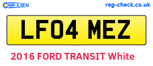 LF04MEZ are the vehicle registration plates.