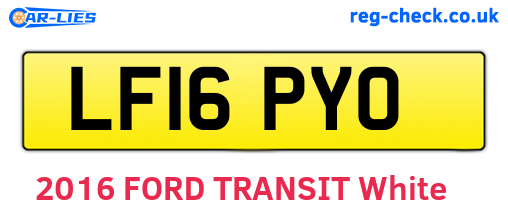 LF16PYO are the vehicle registration plates.