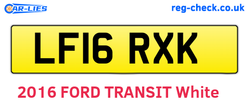 LF16RXK are the vehicle registration plates.
