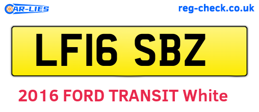 LF16SBZ are the vehicle registration plates.