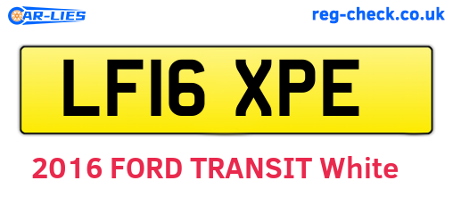 LF16XPE are the vehicle registration plates.