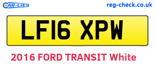 LF16XPW are the vehicle registration plates.