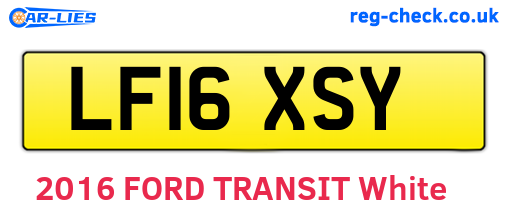 LF16XSY are the vehicle registration plates.