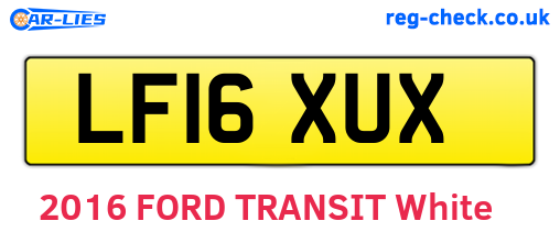 LF16XUX are the vehicle registration plates.