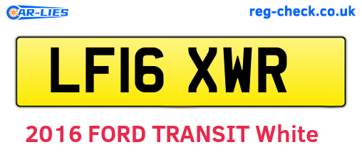 LF16XWR are the vehicle registration plates.