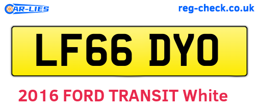 LF66DYO are the vehicle registration plates.