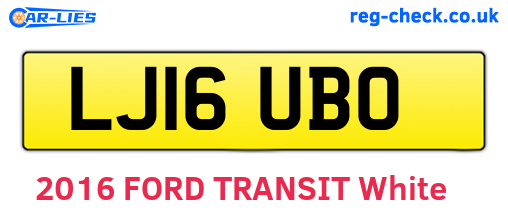 LJ16UBO are the vehicle registration plates.