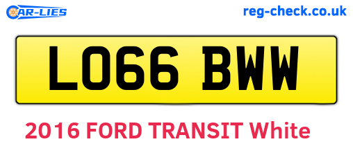 LO66BWW are the vehicle registration plates.