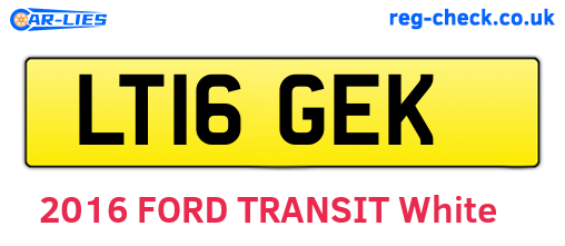 LT16GEK are the vehicle registration plates.