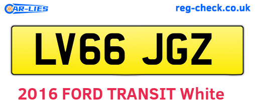 LV66JGZ are the vehicle registration plates.
