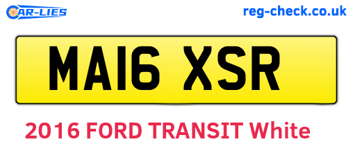 MA16XSR are the vehicle registration plates.