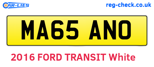 MA65ANO are the vehicle registration plates.
