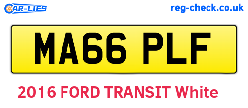 MA66PLF are the vehicle registration plates.