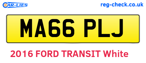 MA66PLJ are the vehicle registration plates.