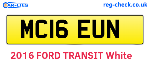 MC16EUN are the vehicle registration plates.