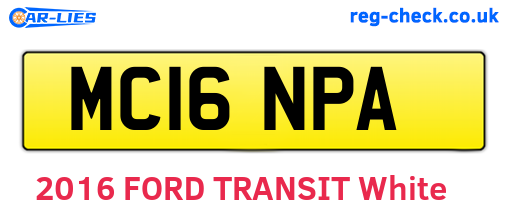 MC16NPA are the vehicle registration plates.