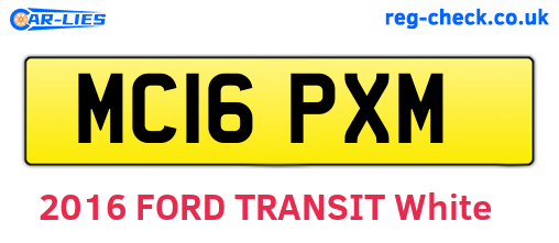 MC16PXM are the vehicle registration plates.