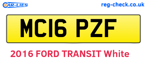 MC16PZF are the vehicle registration plates.