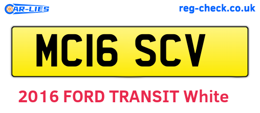 MC16SCV are the vehicle registration plates.