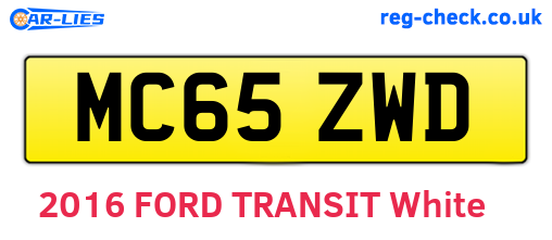 MC65ZWD are the vehicle registration plates.