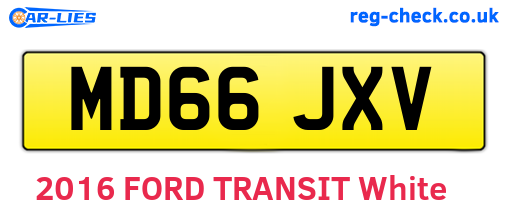 MD66JXV are the vehicle registration plates.