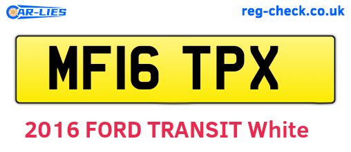 MF16TPX are the vehicle registration plates.