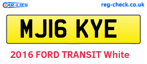 MJ16KYE are the vehicle registration plates.