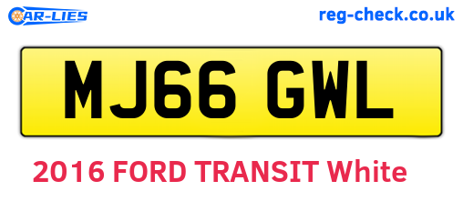 MJ66GWL are the vehicle registration plates.