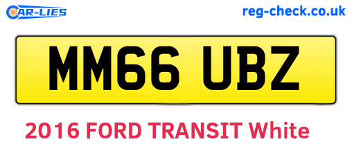 MM66UBZ are the vehicle registration plates.
