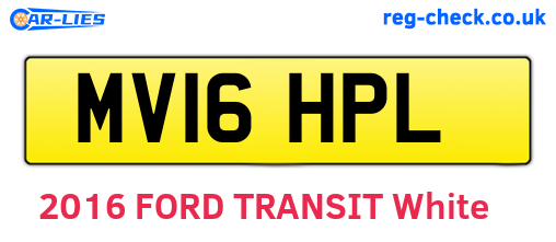 MV16HPL are the vehicle registration plates.